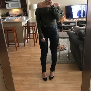 Akira- Green off the shoulder top